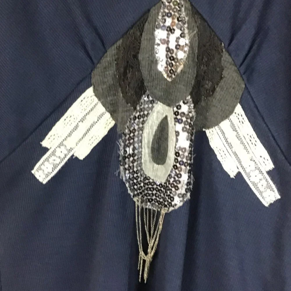 Custo Barcelona Vintage Blue Emblished T Shirt - Picture 2 of 12